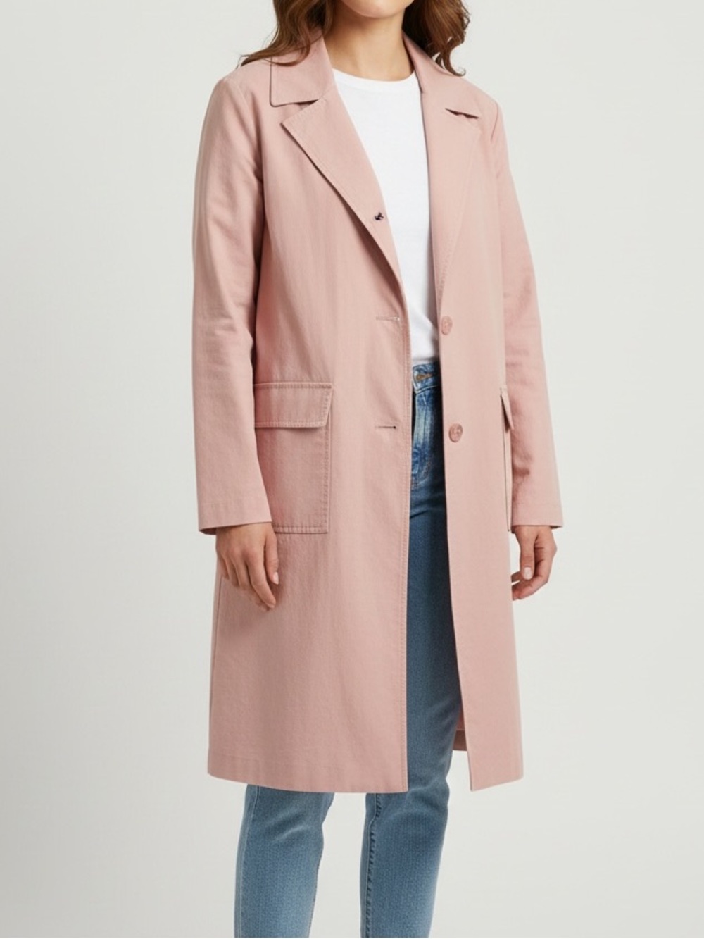 LOFT Dusty Pink Lightweight Trench Coat